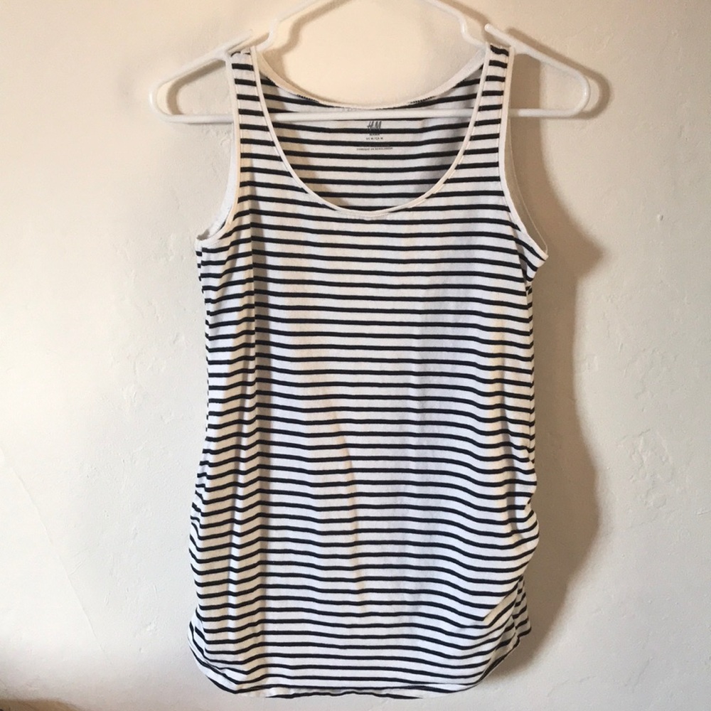 H&M maternity tanks black/white stripe and green
